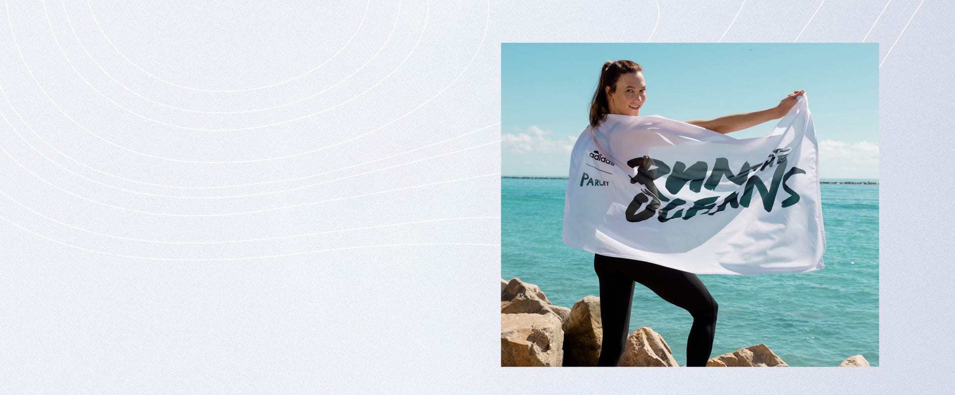 Composition with a visual of shauna Miller Uibo and a visual of the beach